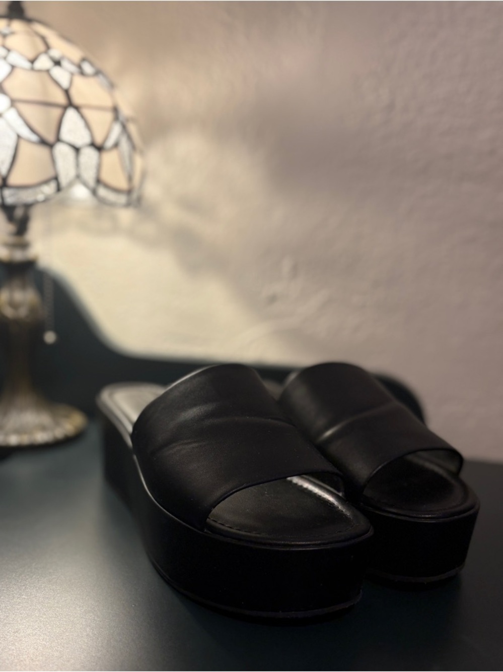 Nordstroms Women's Black Platform Slide Sandals - Minimal Luxe